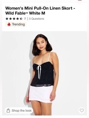 White Mini Pull-On Skort